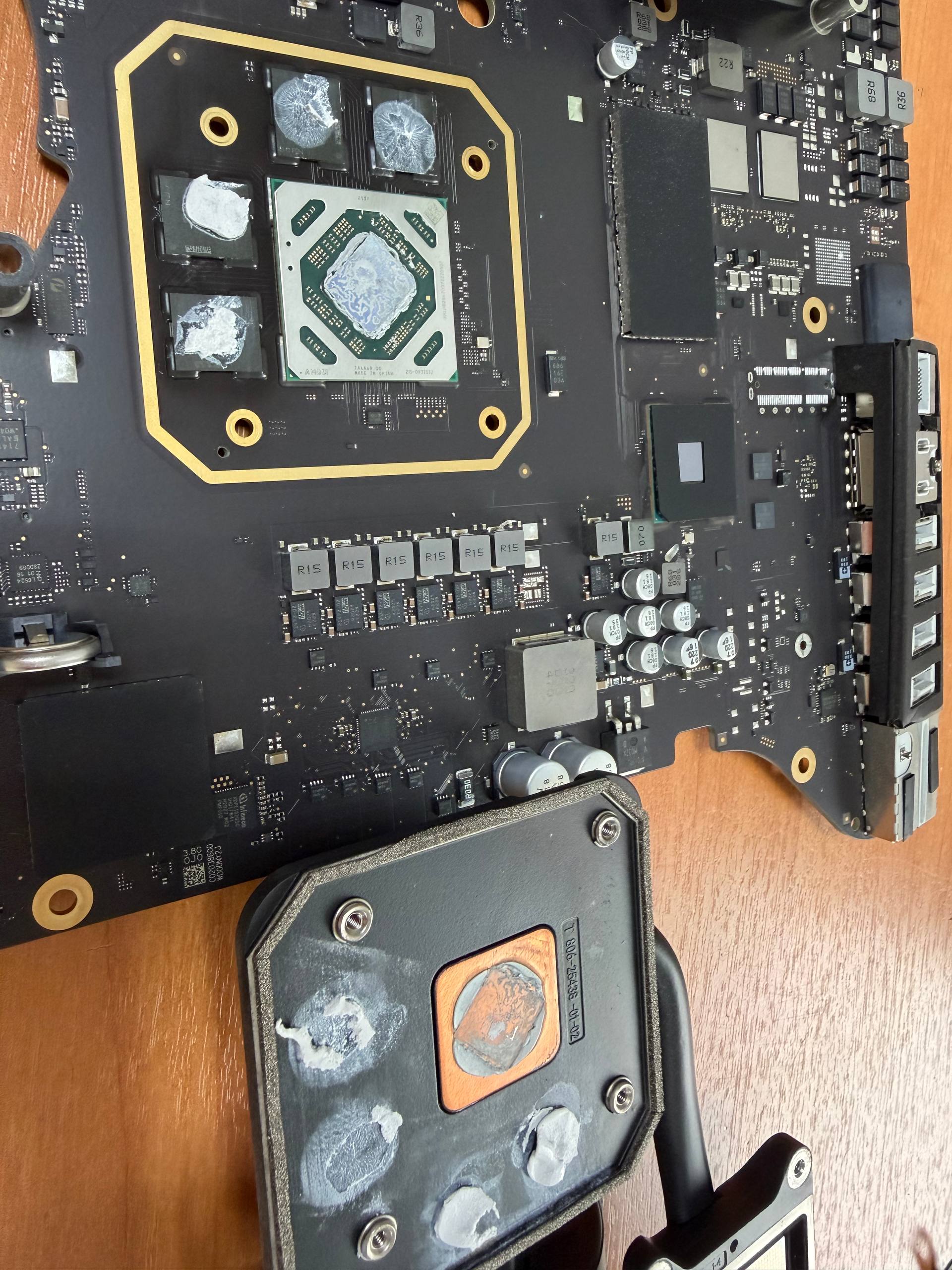 высохшая термопаста на видеокарте imac 27 2020